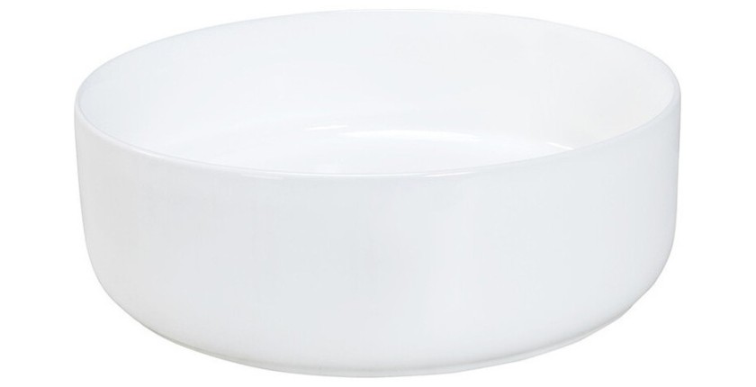 Vasque à poser ronde 36,5 cm blanc brillant en céramique