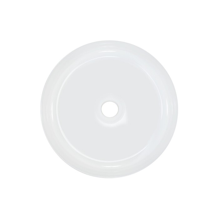 Lavabo da appoggio rotondo 36,5 cm bianco lucido in ceramica