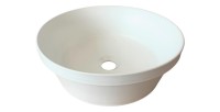Vasque à poser ronde 40 cm blanc mat en céramique