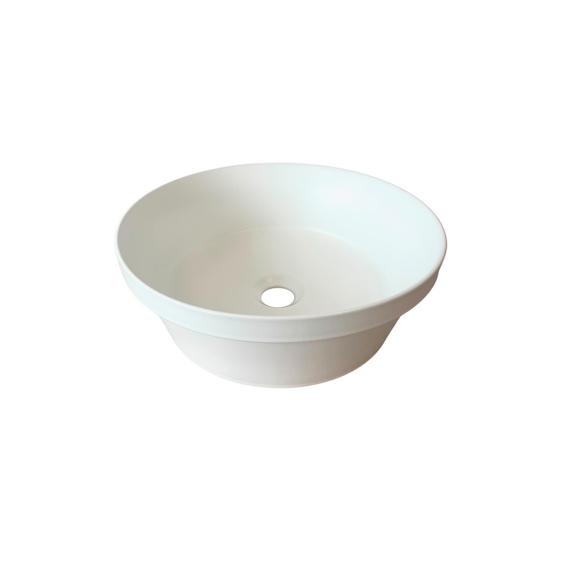 Vasque à poser ronde 40 cm blanc mat en céramique