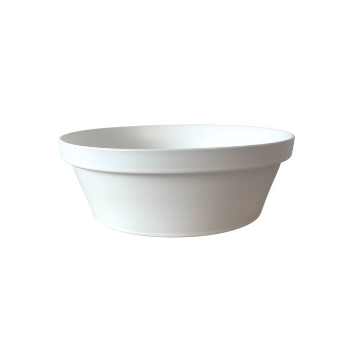 Lavabo da appoggio rotondo 40 cm bianco opaco in ceramica