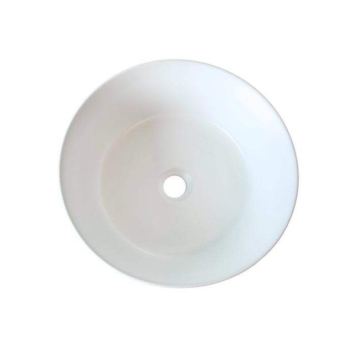 Lavabo da appoggio rotondo 40 cm bianco opaco in ceramica