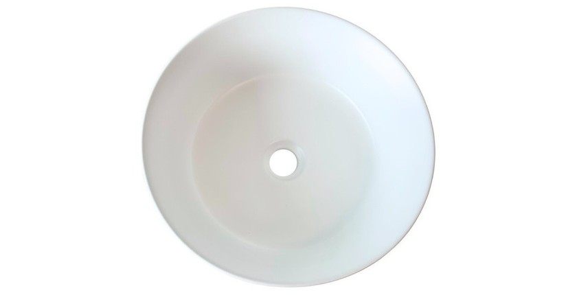 Vasque à poser ronde 40 cm blanc mat en céramique