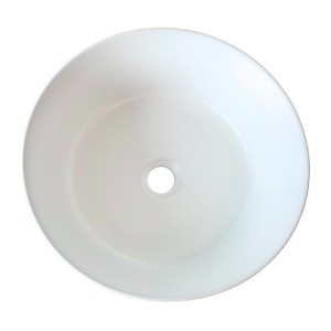Vasque à poser ronde 40 cm blanc mat en céramique