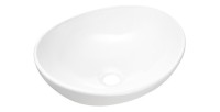 Vasque à poser ovale 40,5x33 cm blanc brillant en céramique