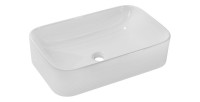 Vasque à poser rectangulaire 61x38 cm blanc brillant en céramique