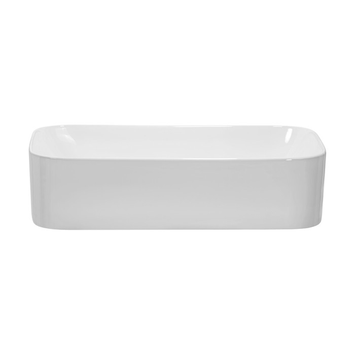 Vasque à poser rectangulaire 61x38 cm blanc brillant en céramique