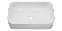 Vasque à poser rectangulaire 61x38 cm blanc brillant en céramique