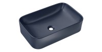 Vasque à poser rectangulaire 61x38 cm bleu marine salle de bain