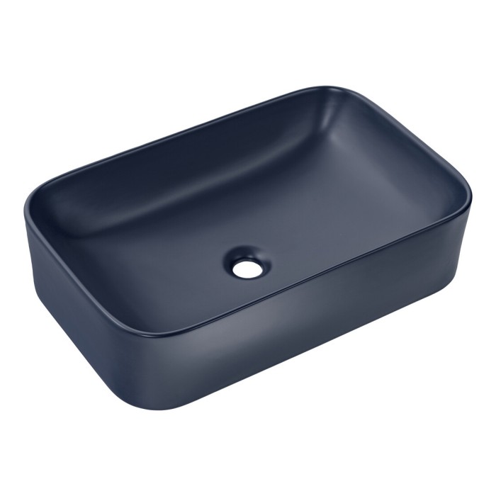Vasque à poser rectangulaire 61x38 cm bleu marine salle de bain