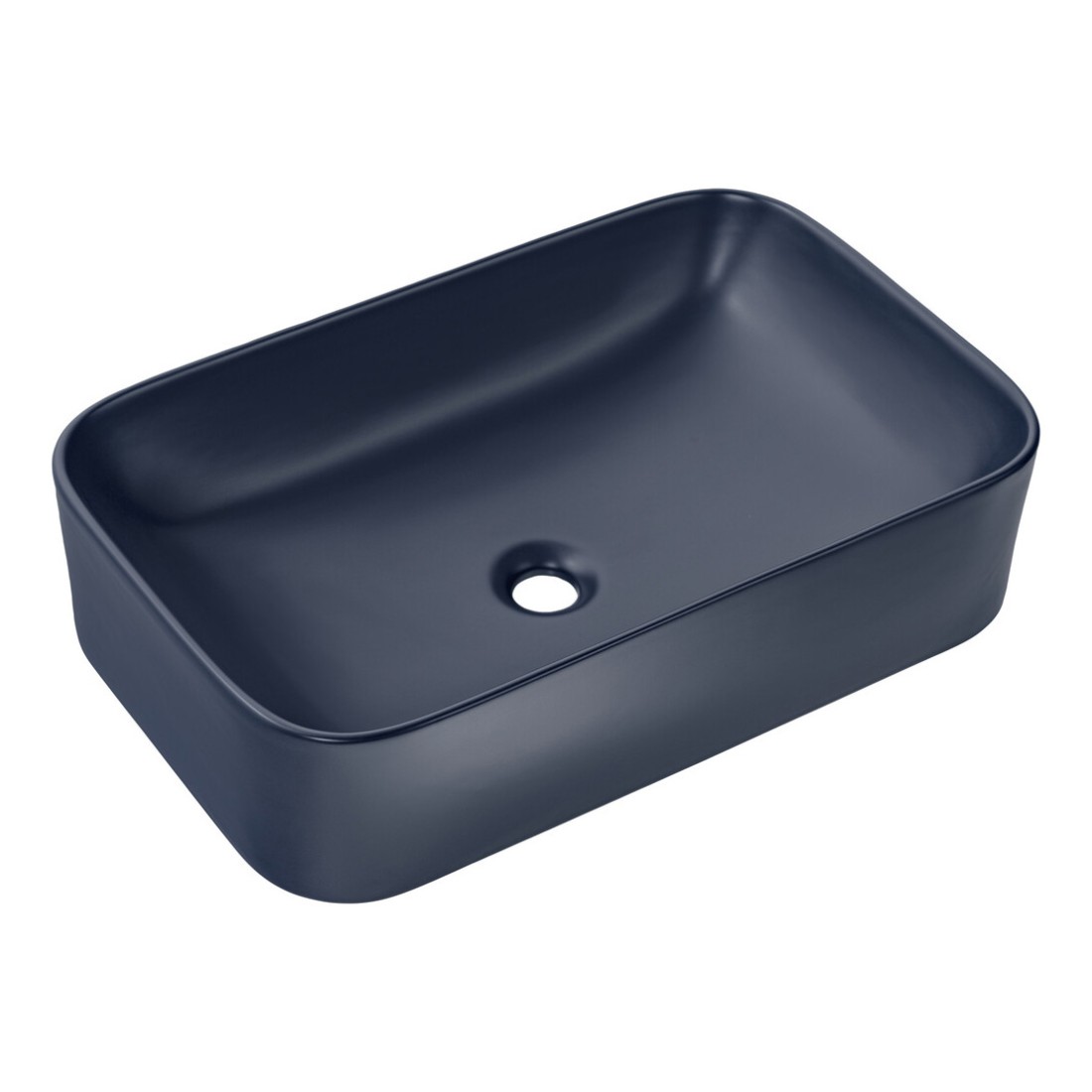 Vasque à poser rectangulaire 61x38 cm bleu marine salle de bain