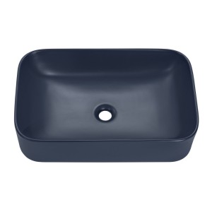 Vasque à poser rectangulaire 61x38 cm bleu marine salle de bain