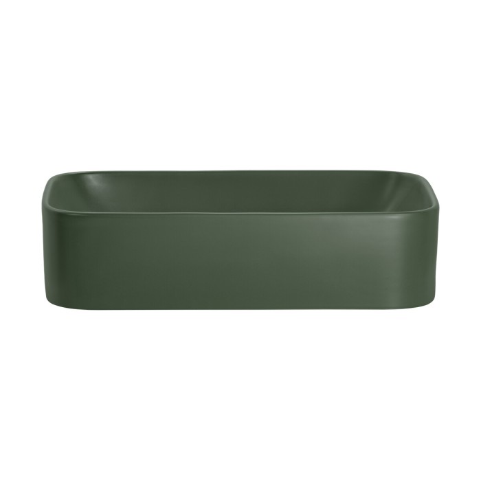 Vasque à poser rectangulaire 61x38 cm vert mat en céramique
