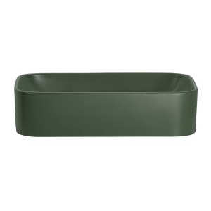 Vasque à poser rectangulaire 61x38 cm vert mat en céramique