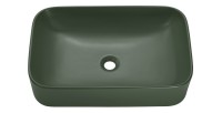 Vasque à poser rectangulaire 61x38 cm vert mat en céramique