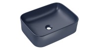 Vasque à poser rectangulaire 50,5x38 cm bleu marine mat en céramique