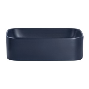 Vasque à poser rectangulaire 50,5x38 cm bleu marine mat en céramique