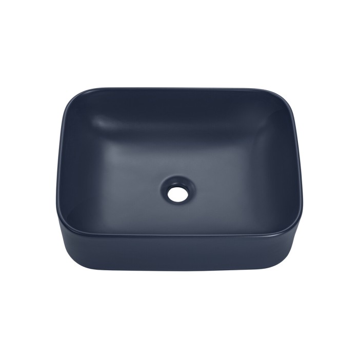 Vasque à poser rectangulaire 50,5x38 cm bleu marine mat en céramique