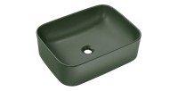 Vasque à poser rectangulaire 50 cm vert mat salle de bain