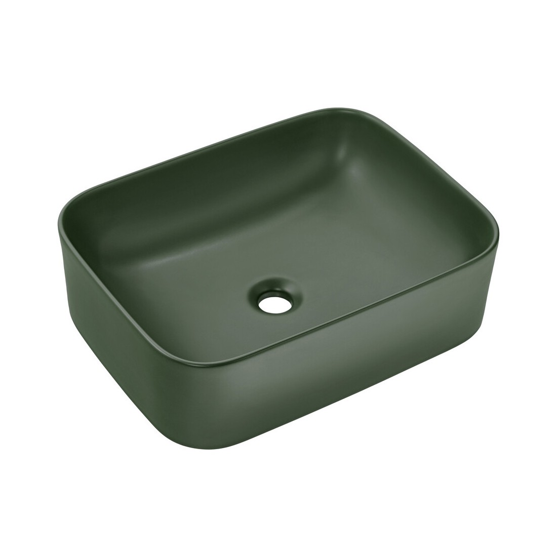 Vasque à poser rectangulaire 50 cm vert mat salle de bain