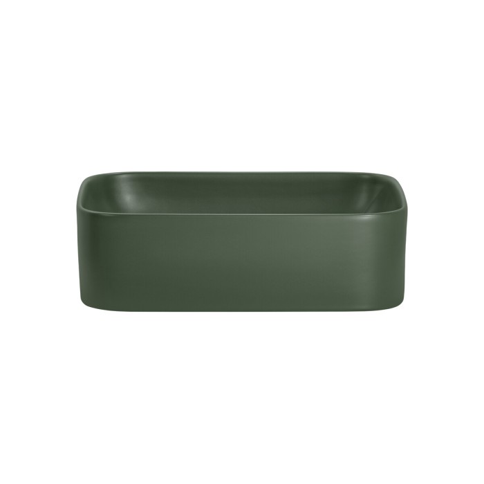 Rechthoekige opbouwwastafel 50 cm mat groen badkamer