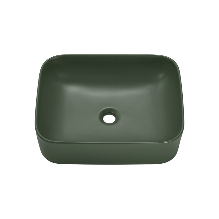 Rechthoekige opbouwwastafel 50 cm mat groen badkamer