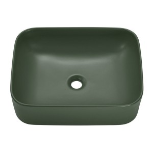 Vasque à poser rectangulaire 50 cm vert mat salle de bain