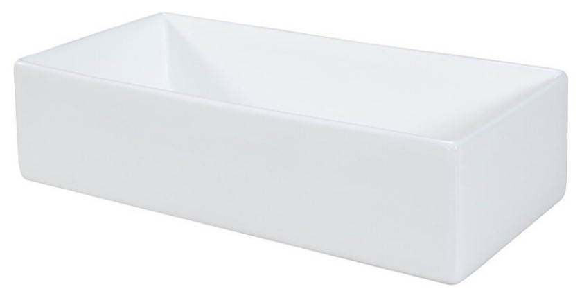 Vasque à poser rectangulaire 45x22 cm blanc brillant en céramique