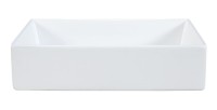 Vasque à poser rectangulaire 45x22 cm blanc brillant en céramique