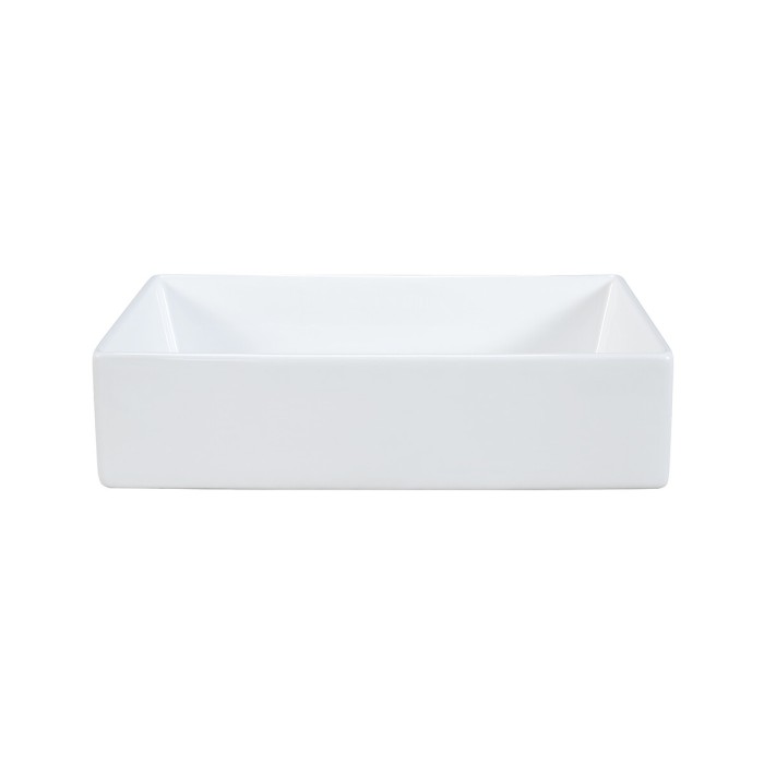 Rechthoekige opbouwwastafel 45x22 cm in glanzend wit keramiek