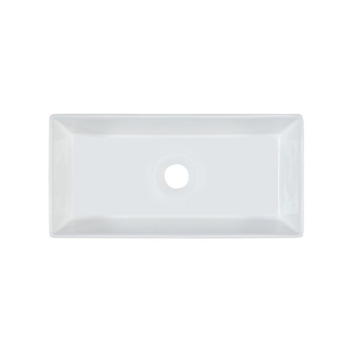 Rechthoekige opbouwwastafel 45x22 cm in glanzend wit keramiek
