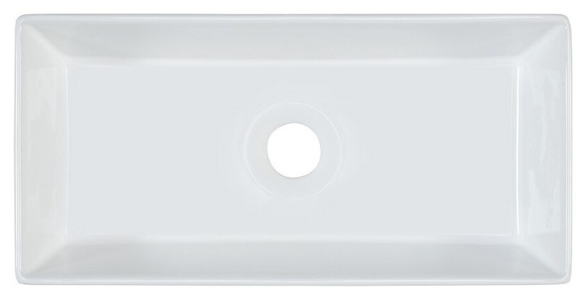 Vasque à poser rectangulaire 45x22 cm blanc brillant en céramique