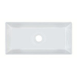 Vasque à poser rectangulaire 45x22 cm blanc brillant en céramique