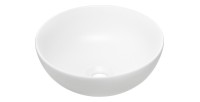 Vasque à poser ronde 32 cm blanc mat en céramique