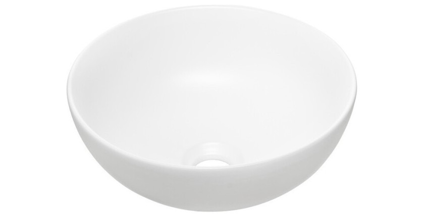 Vasque à poser ronde 32 cm blanc mat en céramique