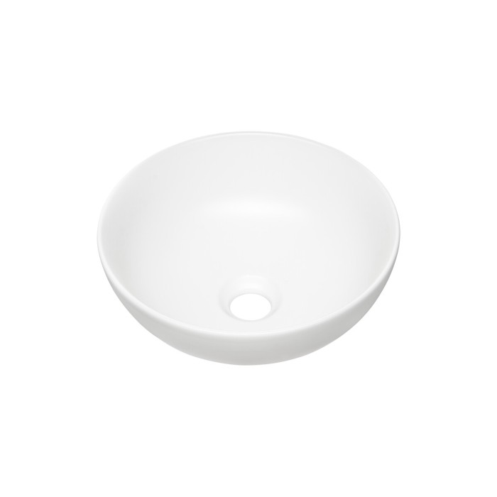 Lavabo da appoggio rotondo 32 cm bianco opaco in ceramica