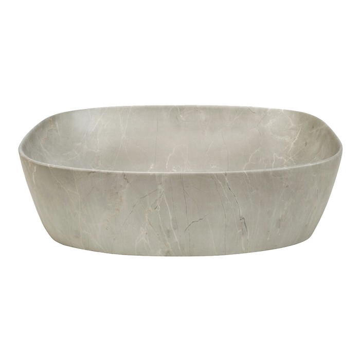 Lavabo da appoggio rettangolare 50,5x38,5 cm beige effetto pietra minerale