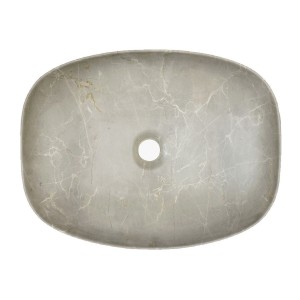 Vasque à poser rectangulaire 50,5x38,5 cm beige effet pierre minérale