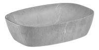 Vasque à poser rectangulaire 50,5x38,5 cm gris effet pierre naturelle