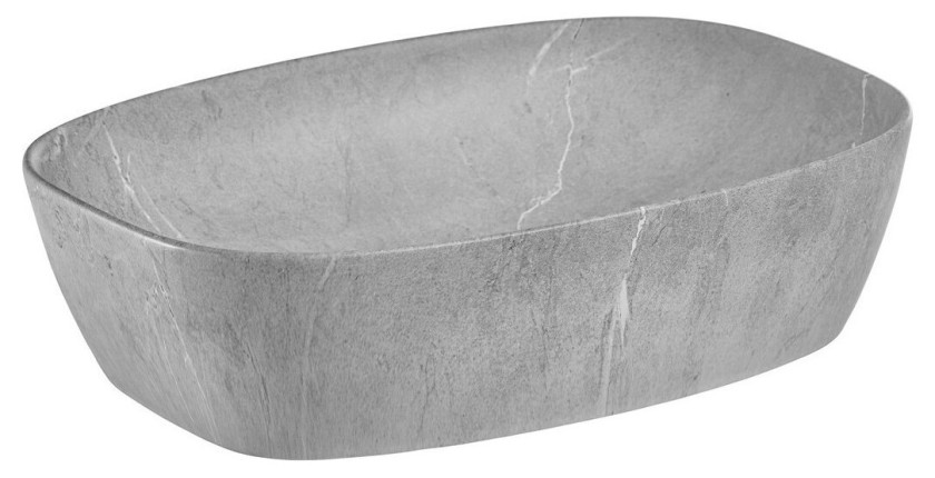 Vasque à poser rectangulaire 50,5x38,5 cm gris effet pierre naturelle