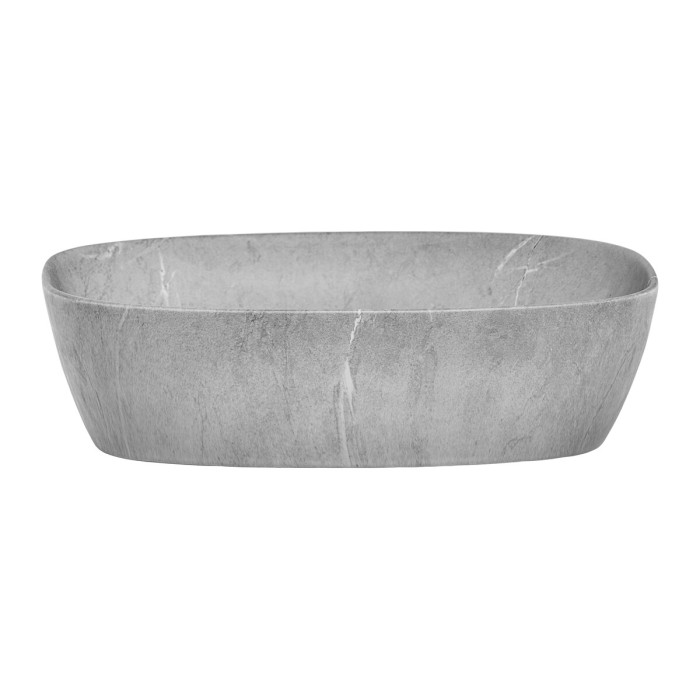 Lavabo de sobreponer rectangular 50,5x38,5 cm gris efecto piedra natural