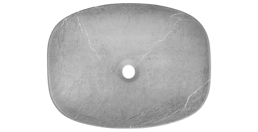 Vasque à poser rectangulaire 50,5x38,5 cm gris effet pierre naturelle