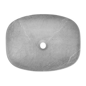 Vasque à poser rectangulaire 50,5x38,5 cm gris effet pierre naturelle