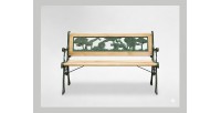 Banc d’extérieur enfant ANIMA 82 cm bois et fonte verte jardin 