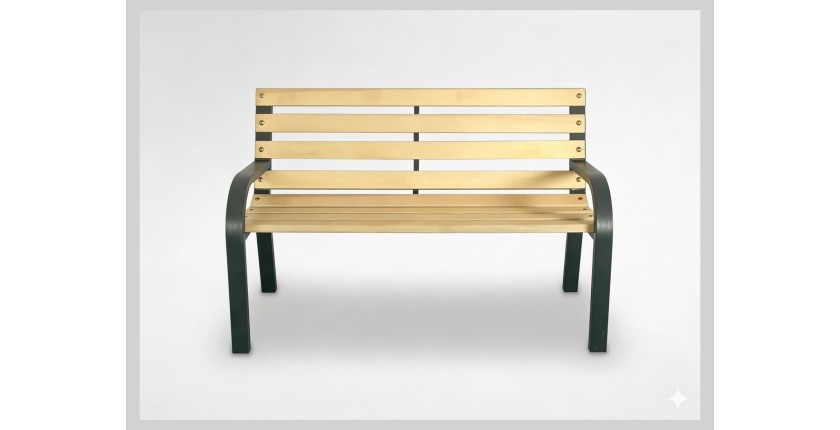 Banc enfant BANCO 81 cm bois et acier pour jardin extérieur 