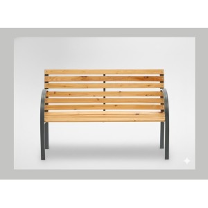 Banc de jardin BANCO 120 cm bois et acier gris extérieur résistant 