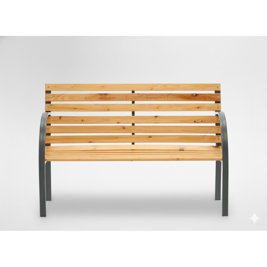 Banc de jardin BANCO 120 cm bois et acier gris extérieur résistant 