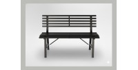 Banc d’extérieur MODERNA 110 cm acier noir design jardin terrasse 