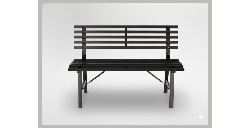 Banc d’extérieur MODERNA 110 cm acier noir design jardin terrasse 