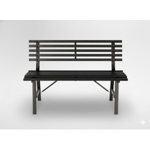 Banc d’extérieur MODERNA 110 cm acier noir design jardin terrasse 